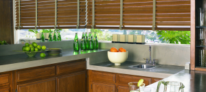 Wooden Kitchen Blinds - Southern California Window Coverings and Irvine blind and shutter services