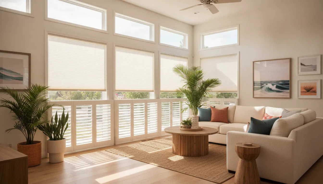 Measuring a window with a steel tape measure for custom blinds installation