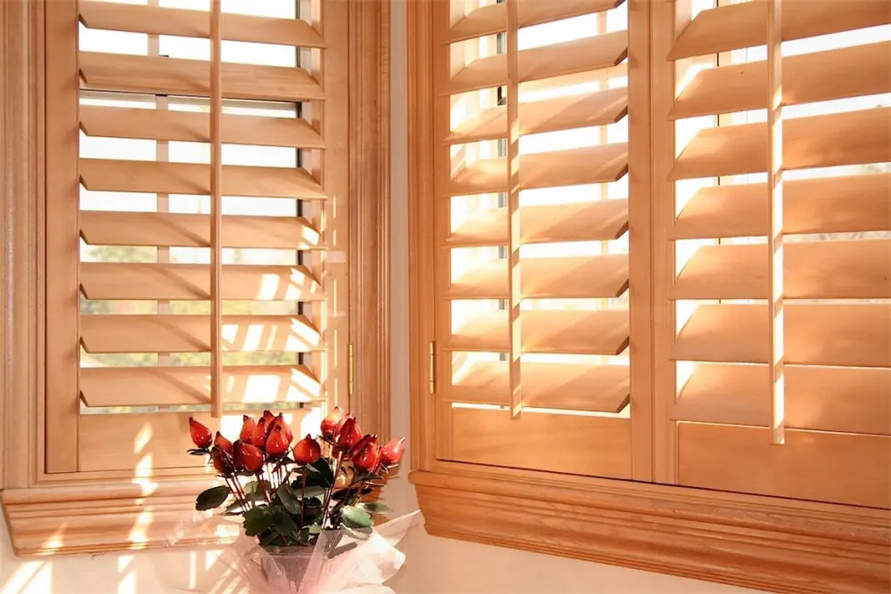 Custom plantation shutters in a bright Southern California home